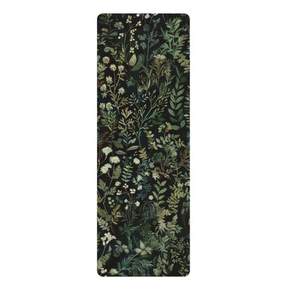 Green Botanical Yoga Mat, Pilates Mat, Eco-Friendly Workout Mat, Non-Slip Exercise Mat, Yoga