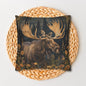 William Morris Inspired Woodland Moose Wildflowers Decorative Pillowcase