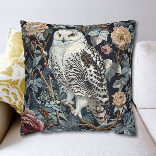 Snowy Owl Frozen Garden Decorative Pillowcase