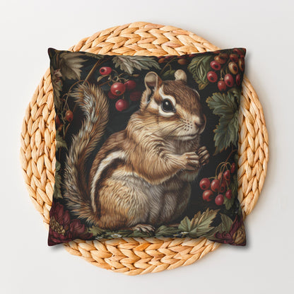 William Morris Inspired Botanical Chipmunk Pillowcase