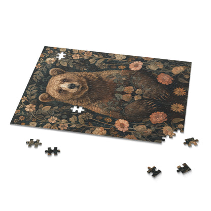 William Morris Inspired Forestcore Mama Bear Jigsaw Puzzle (120, 252, 500-Piece)  Gift-Ready Box, Adult Jigsaw Puzzle, Gift Him Her