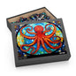 Psychedelic Octopus Stained Glass Jigsaw (120, 252, 500-Piece) Adult Jigsaw Puzzle, Gift Him Her