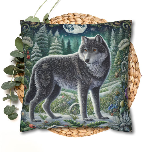 Wolf Design Square Pillowcase, Nature Decor, Wildlife Home Accent, Cozy Gift for Animal Lovers, Rustic Living Room Decor