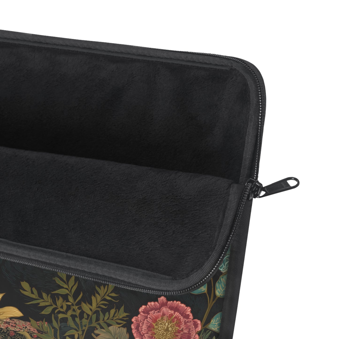 Black Panther Laptop Sleeve, William Morris Inspired Floral Jungle Art Case, Elegant Vintage Botanical Laptop Cover