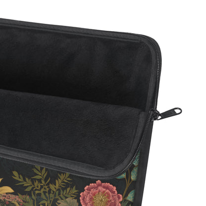 Black Panther Laptop Sleeve, William Morris Inspired Floral Jungle Art Case, Elegant Vintage Botanical Laptop Cover