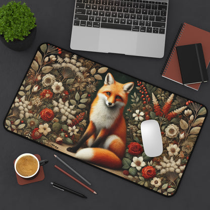 Rustic Fox Desk Mat - Nature-Inspired Office Accessory for Home and Work