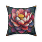 Art Deco Lotus Mandala Decorative Pillow, Lotus Home Decor Pillow