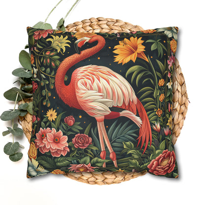 ropical Flamingo Throw Pillowcase: Morris Inspired Floral Decor