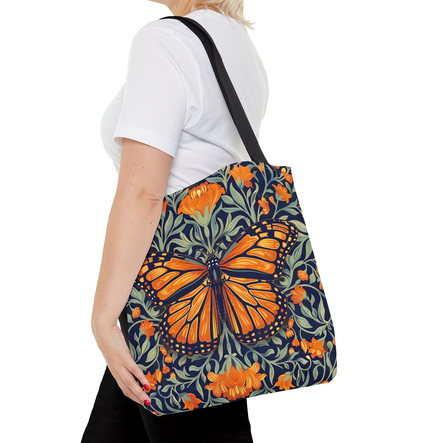 William Morris Inspired Monarch Butterfly Spring Tote Bag, Eco-Friendly Carryall