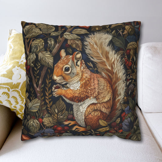 Squirrel William Morris Inspired | Squirrel Ancient Decorative Pillowcase Home Decor