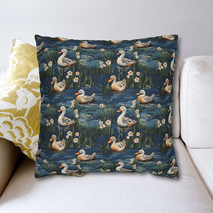 Woodland Duck Embroidery Pattern Pillowcase
