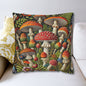 Mushroom Decorative Pillowcase: Faux Embroidered Botanical Design