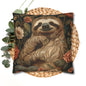 Botanical Sloth Pillowcase, Cozy Woodland Animal Cushion, William Morris Inspired Floral Throw Pillowcase