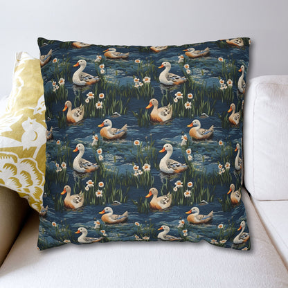 Woodland Duck Embroidery Pattern Pillowcase