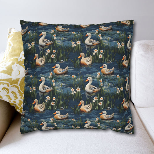 Woodland Duck Embroidery Pattern Pillowcase