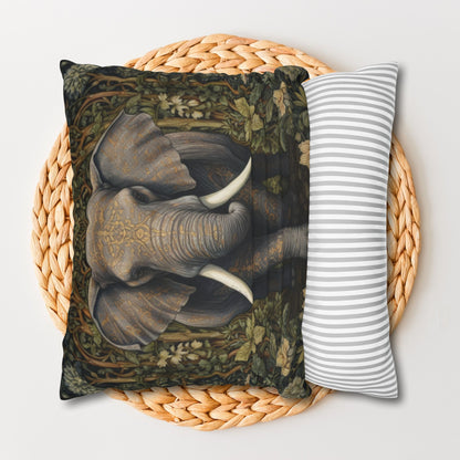 Elephant Pillowcase: William Morris Inspired Forest Design