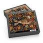 Hare With Winter Floral Botanicals Jigsaw Puzzle Box Gift (120 252 500-Piece) Family Gift Box Puzzle, Holiday Puzzle Game