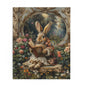 William Morris inspired Rococo Bunny With Vintage Book Jigsaw Puzzle Box (120, 252, 500-Piece) Family Jigsaw Puzzle, Puzzle Box Gift