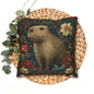 Capybara Floral Pillowcase, William Morris Style Botanical Animal Cushion for Cozy Home Decor