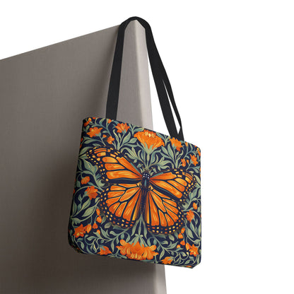William Morris Inspired Monarch Butterfly Spring Tote Bag, Eco-Friendly Carryall