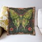 Medieval Art Luna Moth Persian Miniature Square Pillowcase