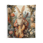 Tapestry of Rococo Rabbit Plays The Cello William Morris Inspired Indoor Wall Tapestries