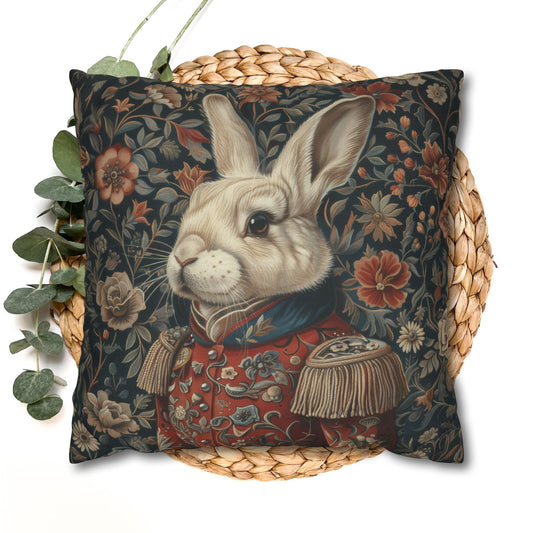 Christmas Nutcracker Rabbit Pillowcase: William Morris Inspired Holiday Decor
