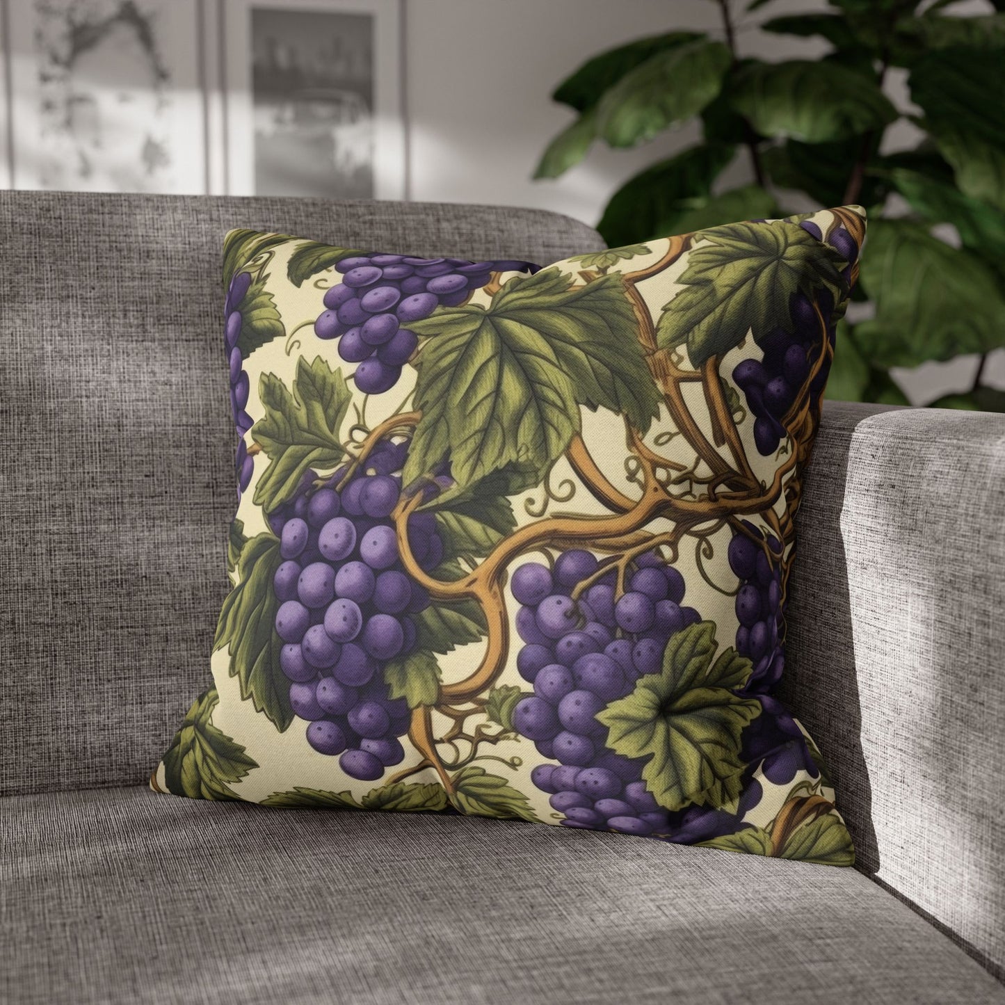 William Morris Inspired Grape Garden Decorative Pillowcase