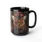 William Morris Inspired Botanical Butterfly Black Mug 11 oz. , 15 oz