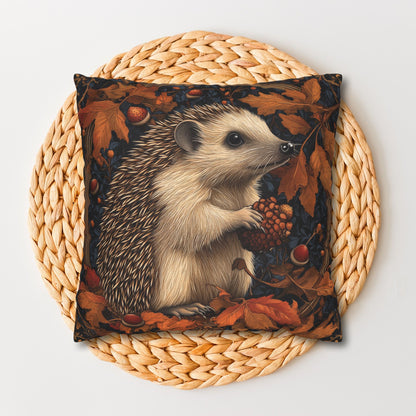 Hedgehog Acorns And Fallen Leaves Pillowcase