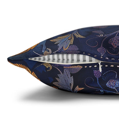 William Morris Inspired Blue Ornate Butterfly Decorative Pillowcase