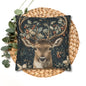 Christmas Reindeer Winter Pillowcase, William Morris Style Festive Woodland Decorative Cushion