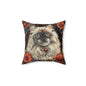 William Morris Inspired Ragdoll Catt Pillow, Decorative Cat Cushion, Spun Polyester Square Pillow, Gift for Cat lovers