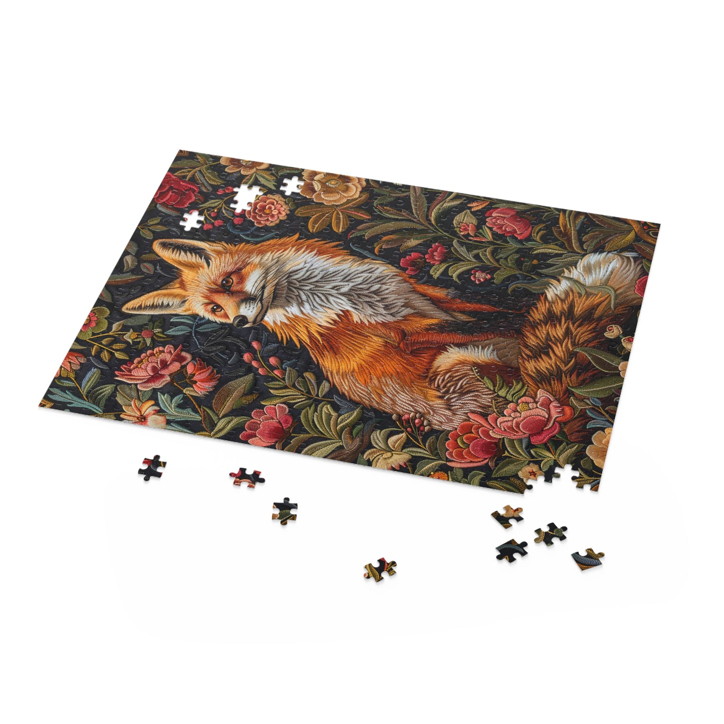 Wild flowers Fox William Morris Inspired Jigsaw Puzzle (120, 252, 500-Piece) Gift-Ready Box, Adult Jigsaw Puzzle