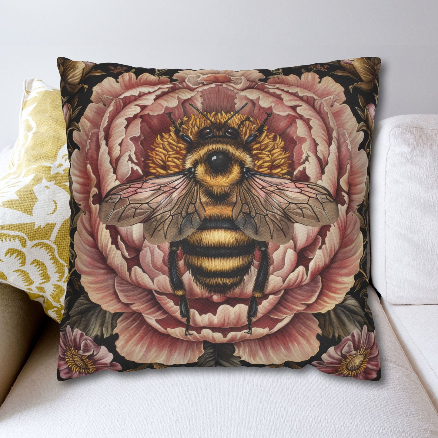 Bumblebee Pink Peony Pillowcase