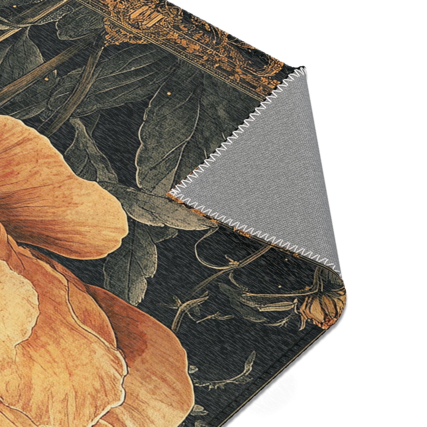 Vintage Botanical Bumblebee Rectangle Area Rug, Cottagecore Living Room Carpet, Floral Room Art Deco Rug, Housewarming Gift, Moms Gift