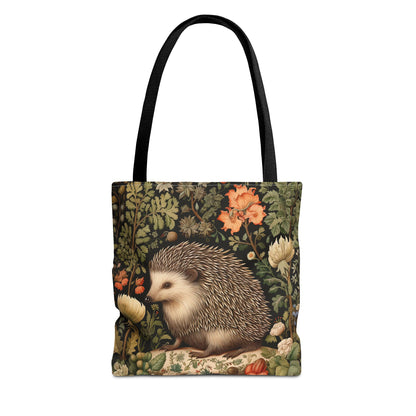 Charming Hedgehog Tote Bag | William Morris Inspired |  Hedgehog Floral Tote Bag, Eco-Friendly Carryall