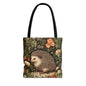 Charming Hedgehog Tote Bag | William Morris Inspired |  Hedgehog Floral Tote Bag, Eco-Friendly Carryall