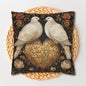 Victorian Lovebirds Pillowcase: Golden Heart, William Morris Inspired