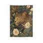 Vintage Leopard Botanical Tapestry, Elegant Jungle Floral Wall Hanging