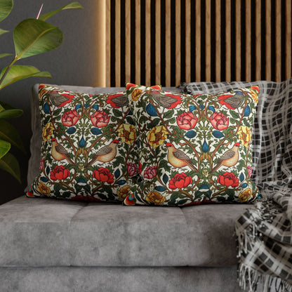 Vintage Pattern Rose And Bird Pillowcase