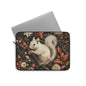 White Squirrel Laptop Sleeve, William Morris Inspired Autumn Forest Art Case, Vintage Botanical Laptop Cover (12”, 13”, 15”)