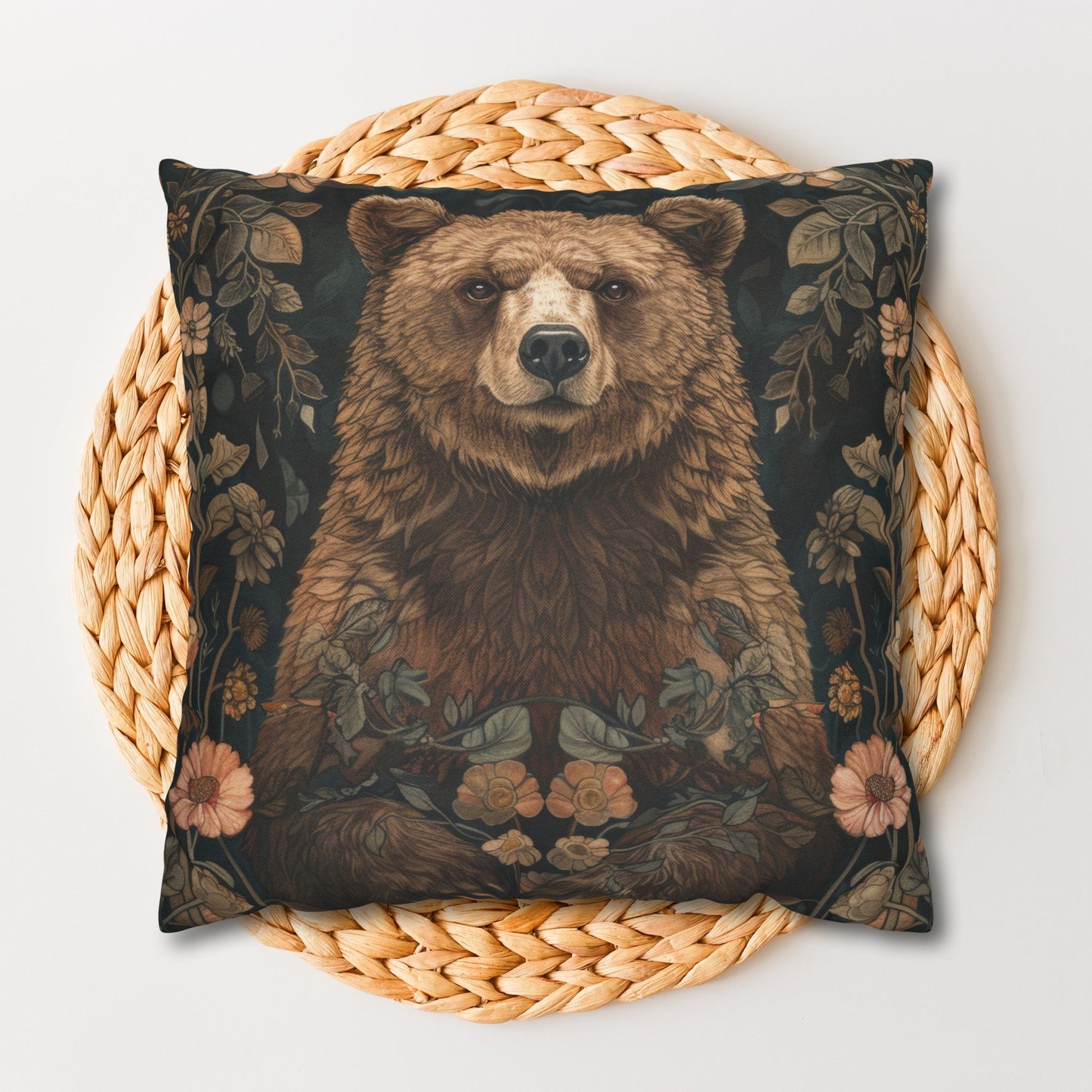 Forest Bear William Morris Decorative Pillowcase