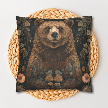 Forest Bear William Morris Decorative Pillowcase