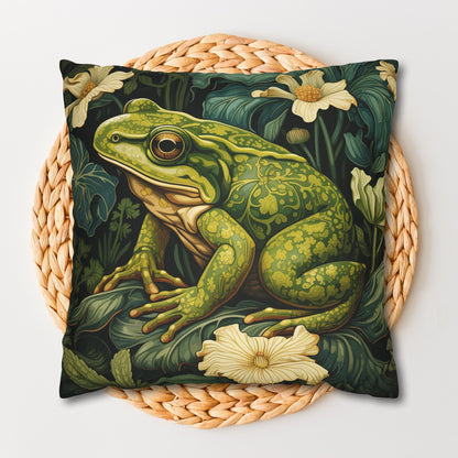 William Morris Inspired Forest Frog Pillowcase