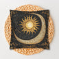 Celestial Sun and Moon Gold Ornate Gothic Polyester Square Pillowcase