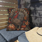 Thanksgiving Turkey Outdoor Pillow, Fall Harvest Throw Pillow, Autumn Pumpkin Cushion, Rustic Seasonal Decor, Farmhouse Accent Pillow