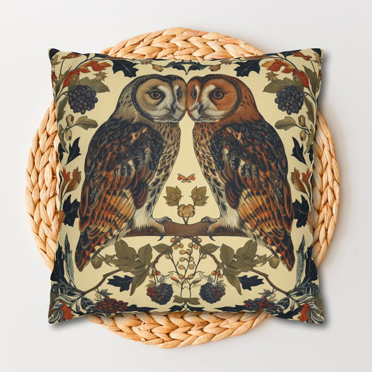 Art Deco Couple Owl Pillowcase