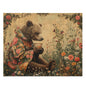 Tea Time Bear Wildflower in William Morris Style (120, 252, 500-Piece) Adult Jigsaw Puzzle, Gift Him Her
