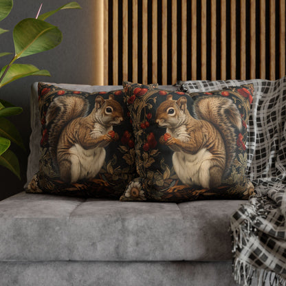 Botanical Squirrel Throw Pillowcase
